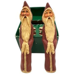 Vtg Kurt S Adler Santa Taper Candle Rings Old World Christmas Rare Set Unique 4"